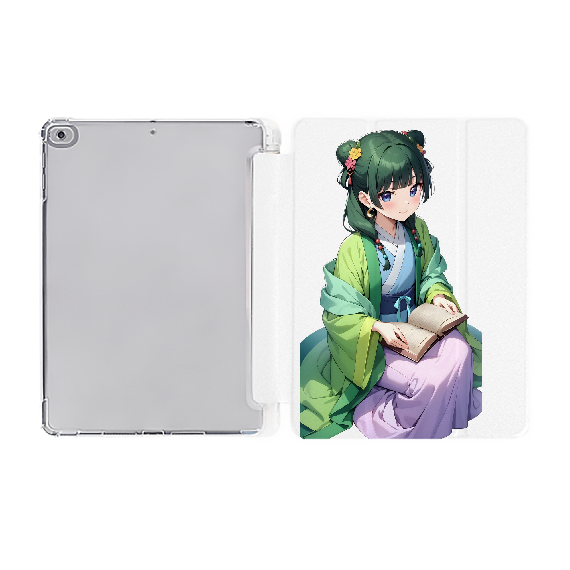 （画像用） 薬屋のひとりごと The Apothecary Diaries IPad ケース ペン収納付き 三つ折りスタンド PUレザー×シリコン 対応機種9.5/10.5/10.9インチ